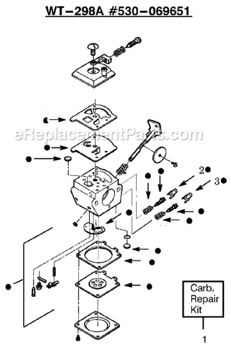 Page C Diagram and Parts List for XT20T  Weed Eater Trimmer